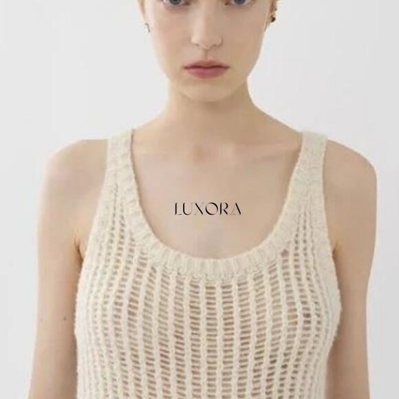 Chloe Dresses & Skirts - CHLOÉ Women's Open-knit Ribbed Maxi Dress Long dresses  wool, silk, cashmere